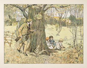 The Gamekeeper, från Four and Twenty Toilers, publ. 1900 (färglitografi) av Francis Donkin Bedford