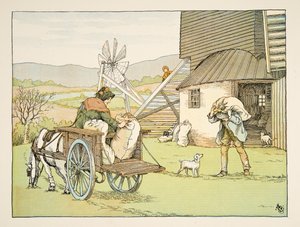 The Miller, från Four and Twenty Toilers, pub. 1900 (färglitografi) av Francis Donkin Bedford