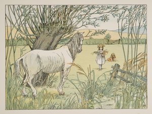 The Old Bus Horse, ur Four and Twenty Toilers, pub. 1900 (färglitografi) av Francis Donkin Bedford