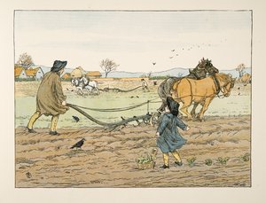 The Ploughman, från Four and Twenty Toilers, pub. 1900 (färglitografi) av Francis Donkin Bedford