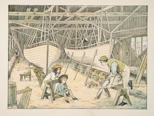 Skeppsbyggaren, från Four and Twenty Toilers, publ. 1900 (färglitografi)