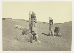 Kolosser och sphynx vid Wady Saboua, Nubien av Francis Frith