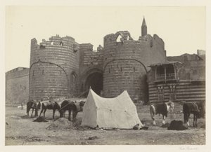 Utsikt över Bab al-Azab, porten till Kairos citadell Báb El-Azab-citadellet (titel på objektet) av Francis Frith