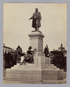 Milano. Antonio Tantardini (1829-1879) och Odoardo Tabacchi (1831-1905), monument över Camillo Benso, greve av Cavour, italiensk politiker och företagare av Francis Frith