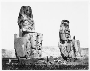 Memnonkolosserna, Thebe, Egypten, 1860 av Francis Frith