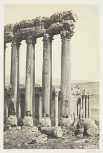 De stora pelarna och det mindre templet, Baalbec av Francis Frith