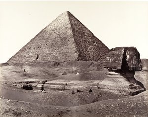 Den stora pyramiden och den stora sfinxen, 1858. av Francis Frith