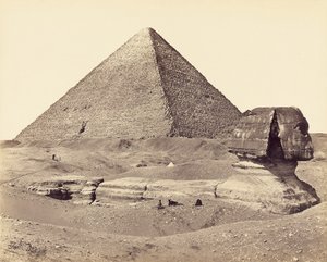Den stora pyramiden och sfinxen av Francis Frith