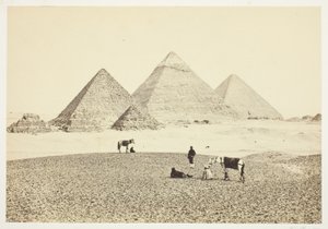 Pyramiderna i El Geezeh, från sydväst av Francis Frith