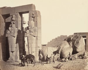 Ramasseum i El-Kurneh, Thebe, första vyn,ca. 1857 (foto) av Francis Frith