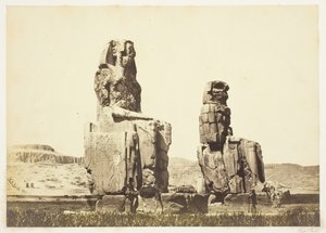 Statyerna av Memnon, 1857, tryckt 1862. av Francis Frith
