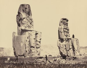 Statyerna på slätten, Thebe,1858 (foto) av Francis Frith