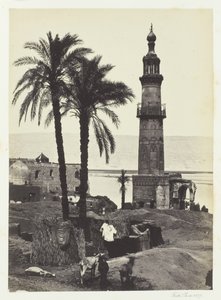 Utsikt över Girgeh, övre Egypten, 1857. av Francis Frith