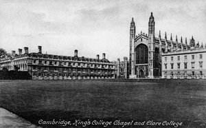 Kings College Chapel och Clare College, Cambridge, Cambridgeshire, sent 1800-tal. av Frith and Co