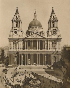 Den stora kyrkan byggd av Wren på platsen för gamla St. Pauls, c1935.