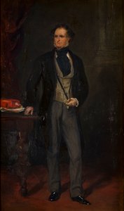 Porträtt av Edward Stanley, c.14th Earl of Derby, c.1820-69 (olja på duk) av Francis Grant