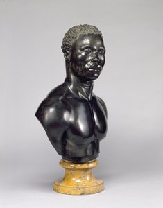 Byst av en man, ca 1758 (svart kalksten och gul marmor) (se även 281574) av Francis Harwood