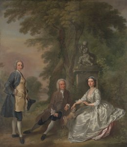 Jonathan Tyers, med sin dotter Elizabeth och hennes man John Wood av Francis Hayman