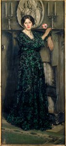 The Lady of the Carnation, ca 1919 (olja på duk) av Francis Henry Newbery