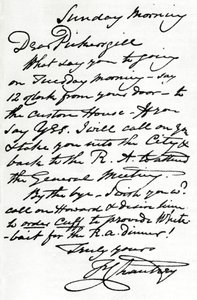 Ett brev från Francis Leggatt Chantrey, 1839 1904