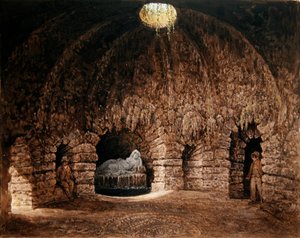 Grottans inre, Stourhead (akvarell på papper)