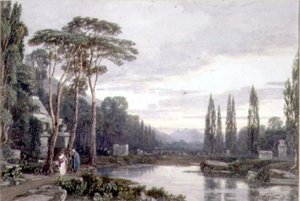 Kväll: en kyrkogård (wc)