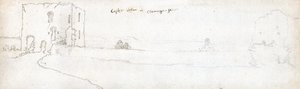 Cardiff 1678 (akvarell och brunt bläck på papper) av Francis Place