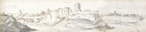 Pembroke Castle, ca 1678 (akvarell och brunt bläck på papper) av Francis Place