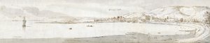 Swansea, ca 1678 (akvarell  brunt bläck på papper) av Francis Place