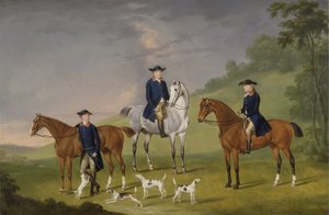John Corbet, Sir Robert Leighton och John Kynaston med sina hästar och hundar
