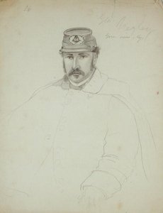General Negley, Union Army, c.1860 (penna på papper) av Francis Schell