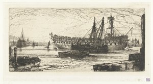 Demontering av skeppet Agamemnon Upplösning av Agamemnon av Francis Seymour Haden (Sir) (signed by artist)