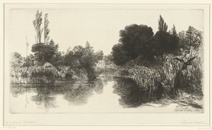 Damm Shere Mill Pond av Francis Seymour Haden (Sir) (signed by artist)