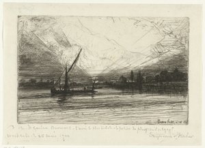 Solnedgång på Themsen Solnedgång på Themsen av Francis Seymour Haden (Sir) (signed by artist)