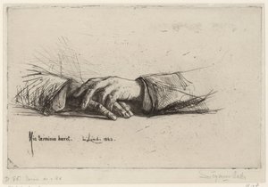 Rustende handen händer i vikt etsningsstudier (serietitel) av Francis Seymour Haden (Sir)