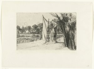 Thames Ditton Thames Ditton - med segel av Francis Seymour Haden (Sir)