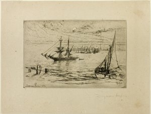 En brigg för ankar av Francis Seymour Haden