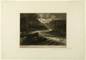 En laxflod, nr II av Francis Seymour Haden