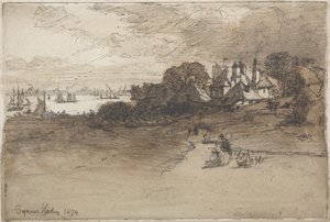 En Essex Farm, 1874. av Francis Seymour Haden
