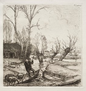 I det översvämmade träsket: Herdinnan av Francis Seymour Haden