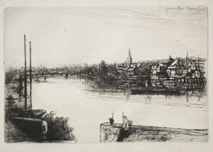 Battersea Reach. av Francis Seymour Haden