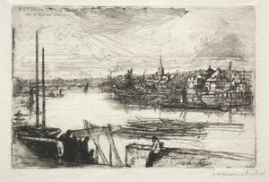 Battersea Reach, 1843. av Francis Seymour Haden