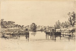 Eagham Lock av Francis Seymour Haden