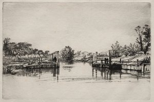 Egham Lock. av Francis Seymour Haden