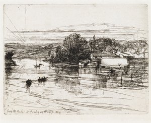 Från bron vid Cardigan av Francis Seymour Haden