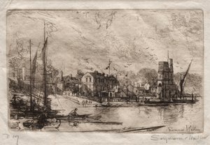 Harry Kellys, Putney. av Francis Seymour Haden