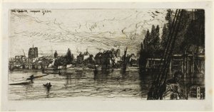 Gamla Chelsea kyrka av Francis Seymour Haden