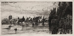 Old Chelsea Church, 1865. av Francis Seymour Haden