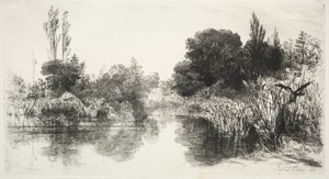Share Mill Pond, 1860. av Francis Seymour Haden