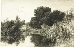 Shere Mill Pond, nr II (stor platta) av Francis Seymour Haden